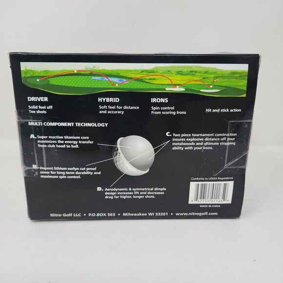Nitro Golf Ultimate Distance Soft Golf Balls Multicolor 24 Pack Matte Finish - Picture 4 of 6